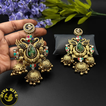 Adaa Fusion Jhumka Earring - Earring -Diva Exclusive, Doublet, Earring, featured, Fusion - Divahive