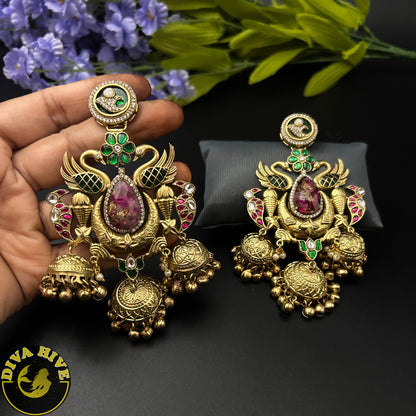 Adaa Fusion Jhumka Earring - Earring -Diva Exclusive, Doublet, Earring, featured, Fusion - Divahive