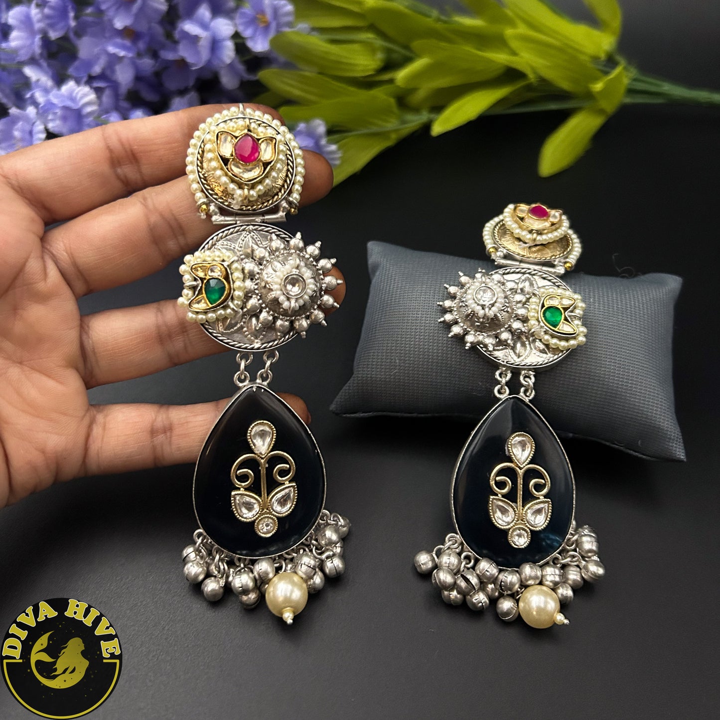 Sneh Earring - Earring -925Silver, Diva Exclusive, Earring, featured, Fusion, Silver - Divahive