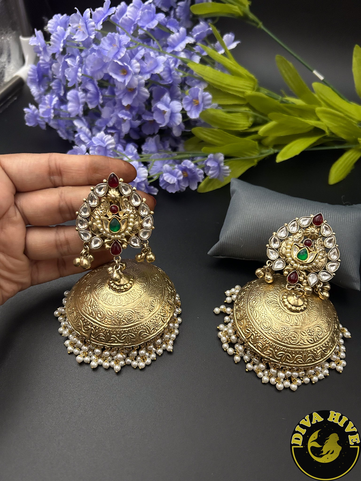 Kainaat Fusion Jhumka - Earring -925Silver, Diva Exclusive, Earing, Earring, Fusion, Silver - Divahive