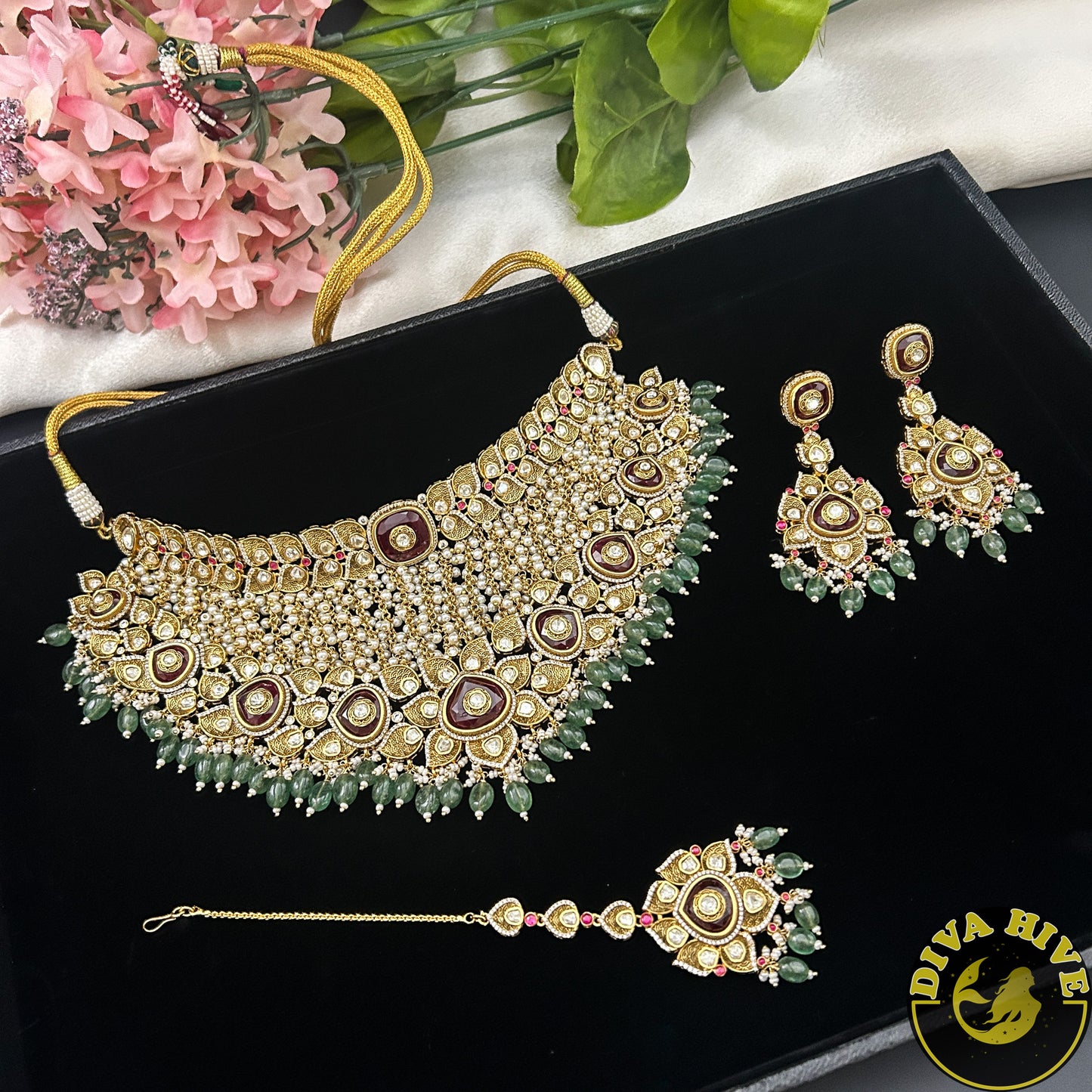 Noor 22K Gold Plated Moissanite Bridal/Semi Bridal Choker