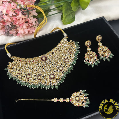 Noor 22K Gold Plated Moissanite Bridal/Semi Bridal Choker