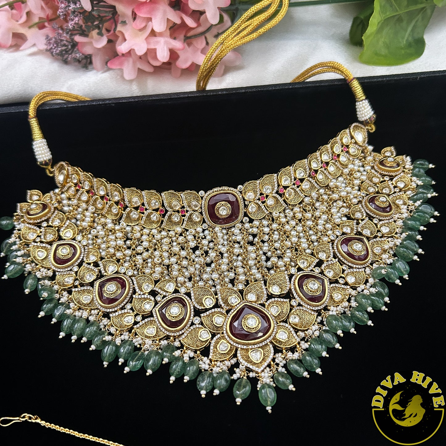 Noor 22K Gold Plated Moissanite Bridal/Semi Bridal Choker