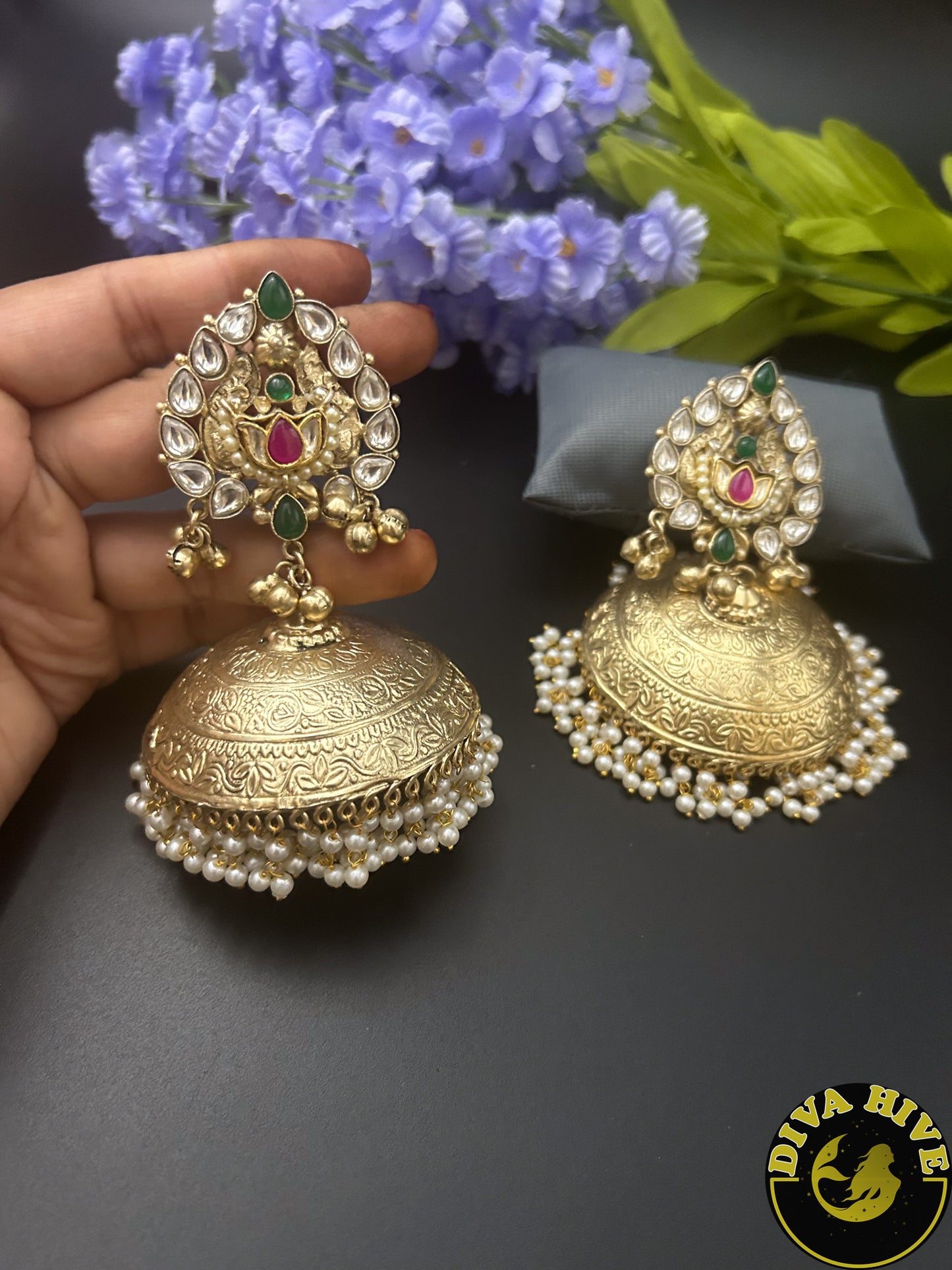 Kainaat Fusion Jhumka - Earring -925Silver, Diva Exclusive, Earing, Earring, Fusion, Silver - Divahive