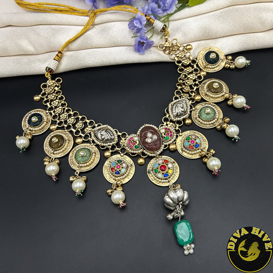Jamdani Jaali Fusion Necklace