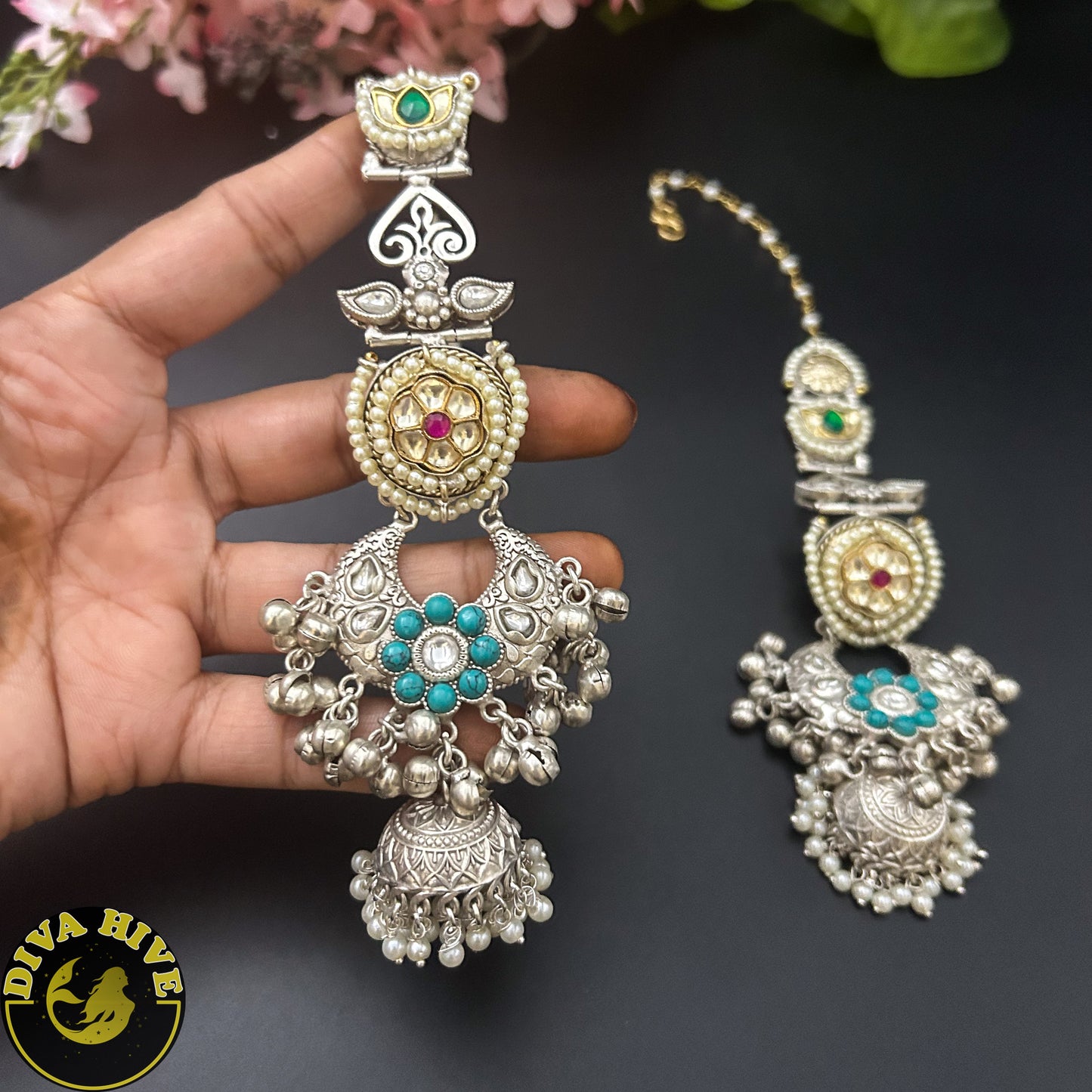 Chaahat Silver Jhumka - Earring -925Silver, Diva Exclusive, Earring, Fusion, Silver - Divahive