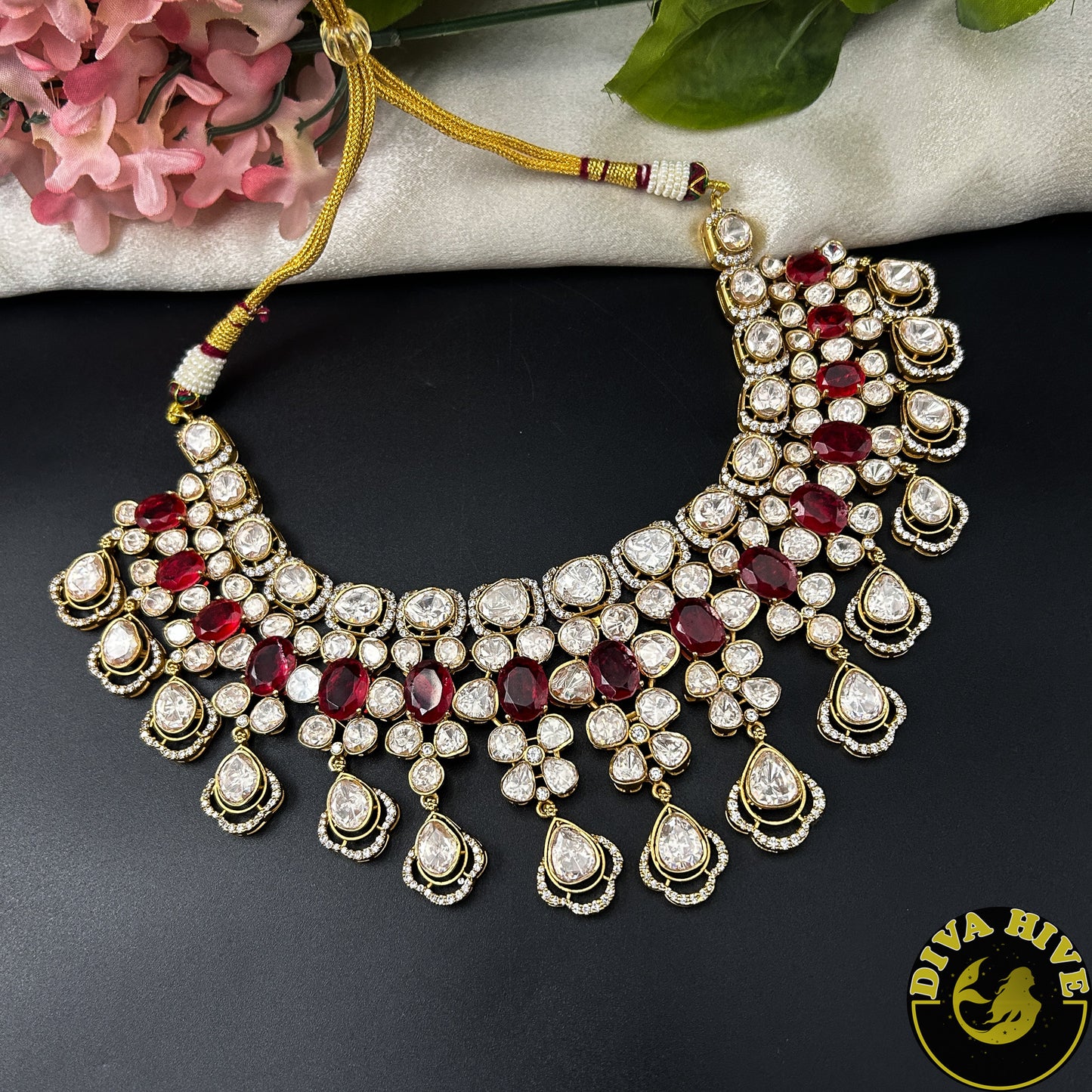 Sneh Moissanite Statement Necklace with Doublet