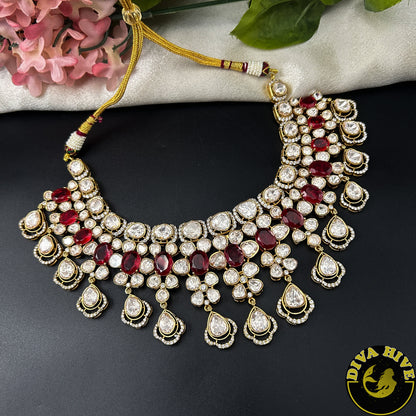 Sneh Moissanite Statement Necklace with Doublet