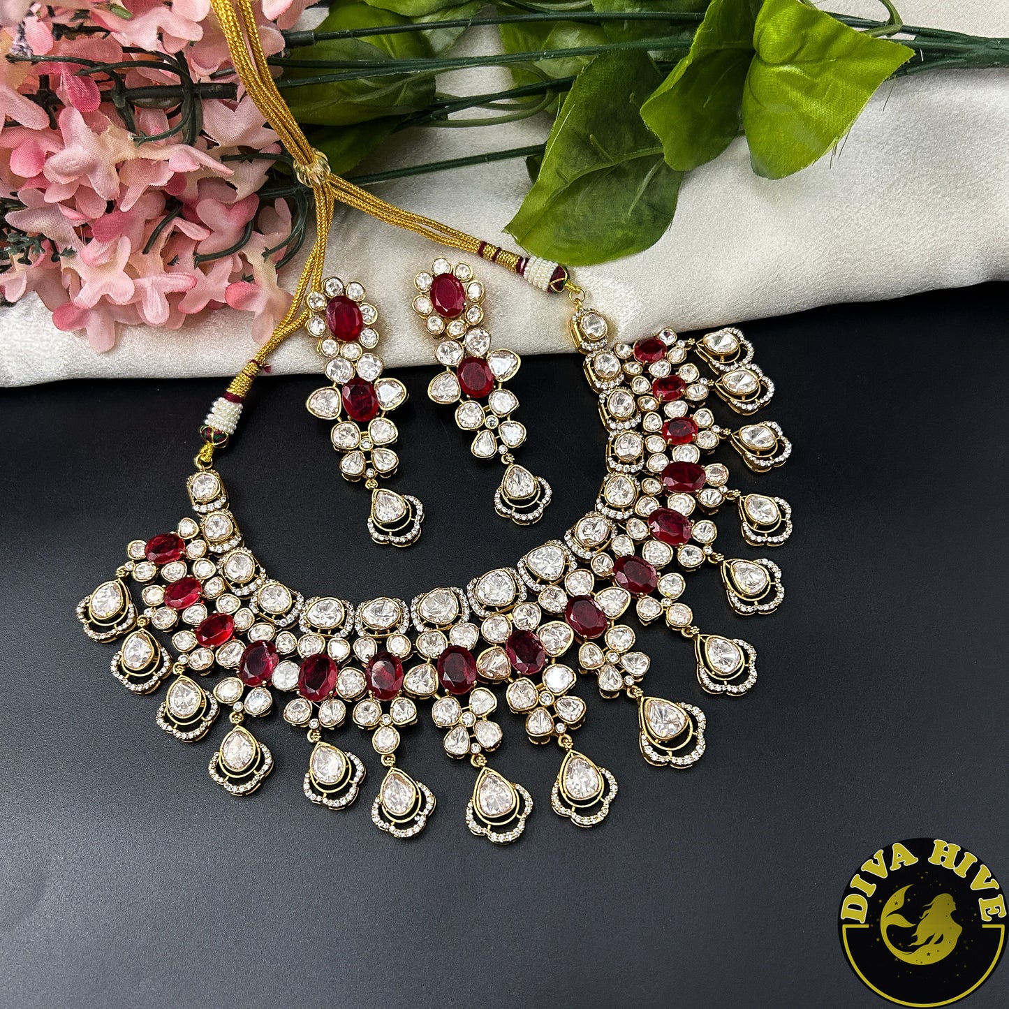 Sneh Moissanite Statement Necklace with Doublet