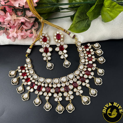 Sneh Moissanite Statement Necklace with Doublet