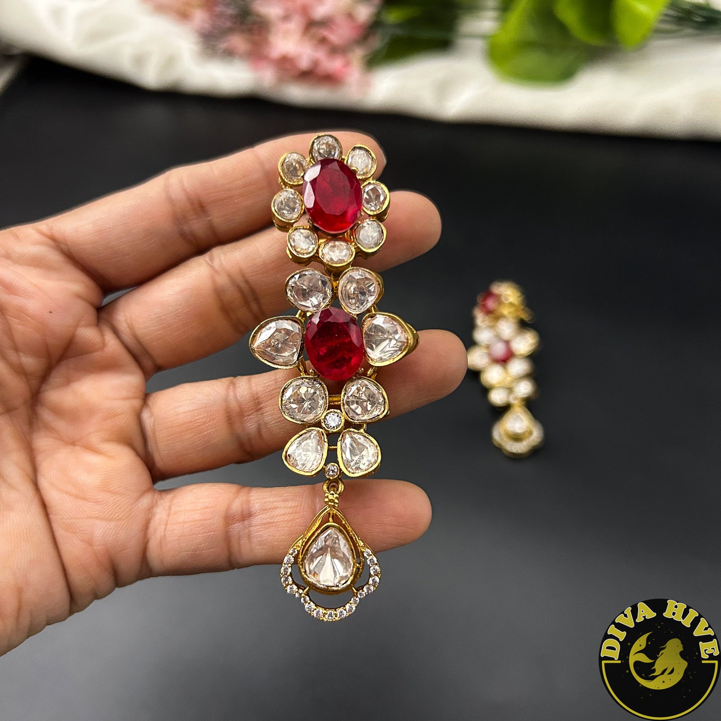 Sneh Moissanite Statement Necklace with Doublet