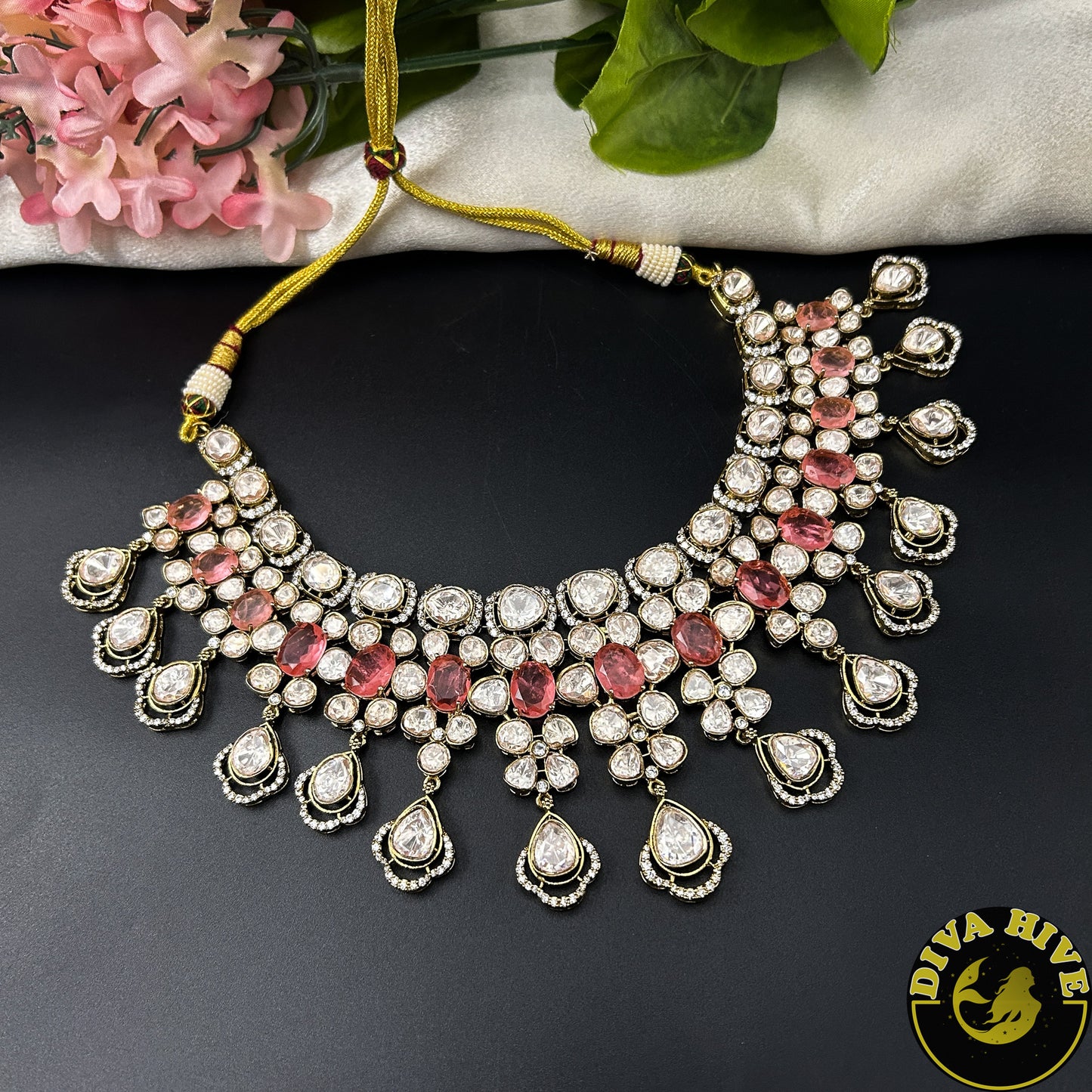 Sneh Moissanite Statement Necklace with Doublet