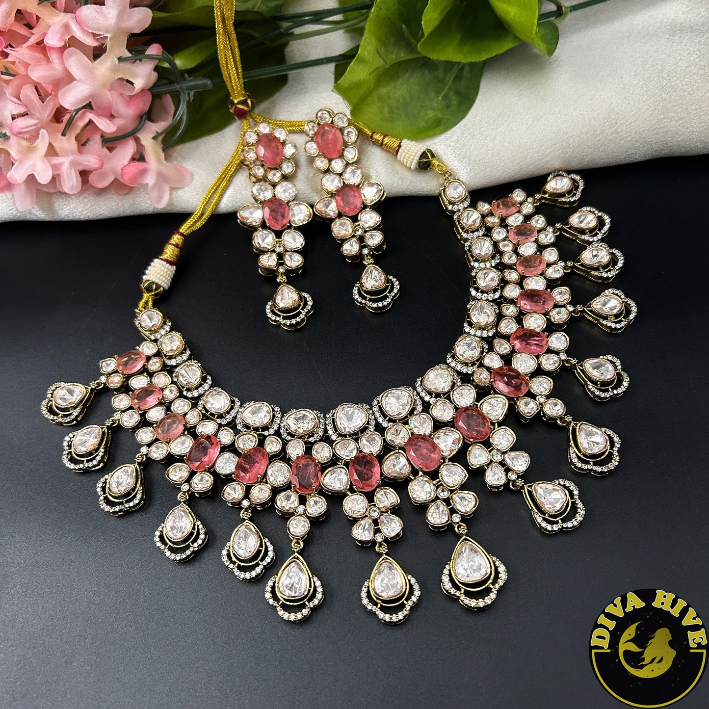 Sneh Moissanite Statement Necklace with Doublet