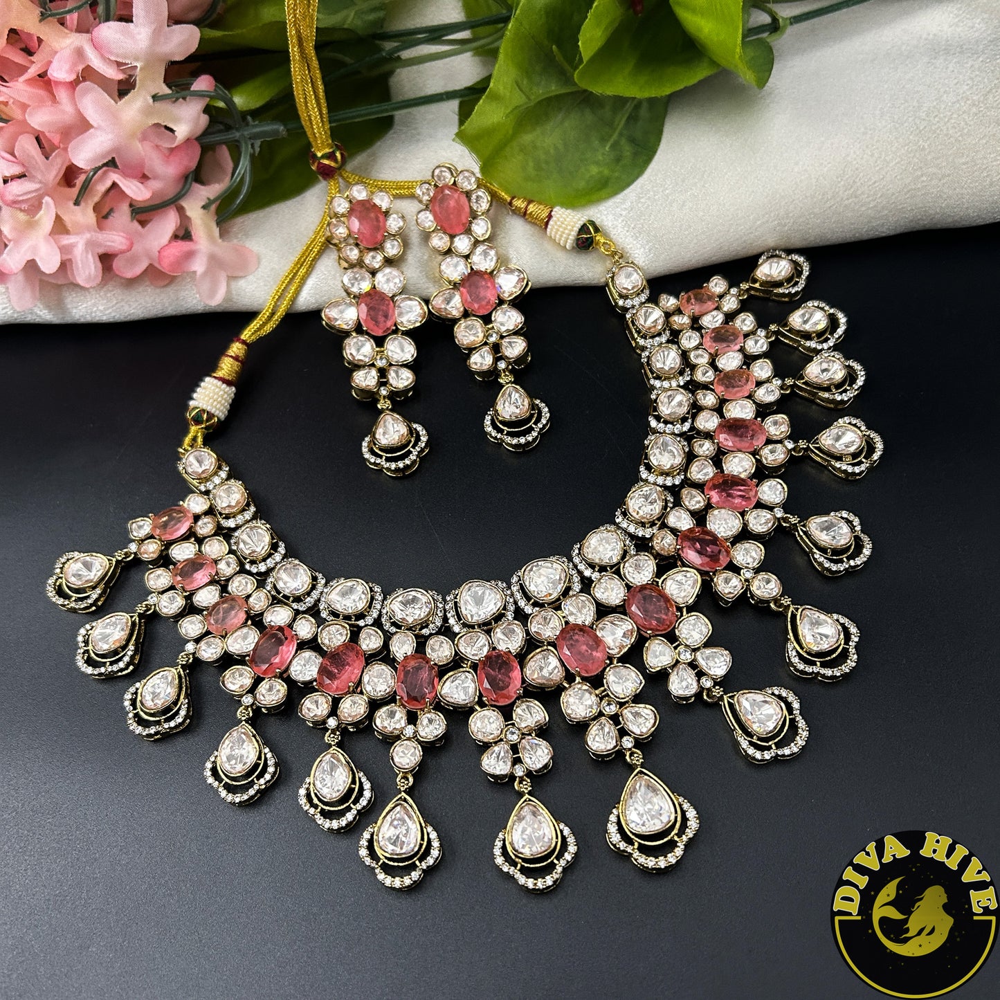 Sneh Moissanite Statement Necklace with Doublet