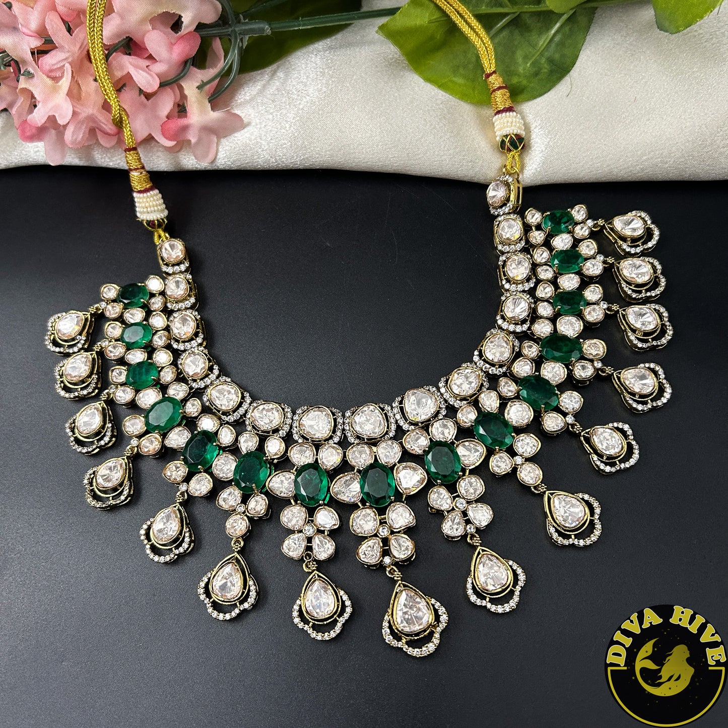 Sneh Moissanite Statement Necklace with Doublet