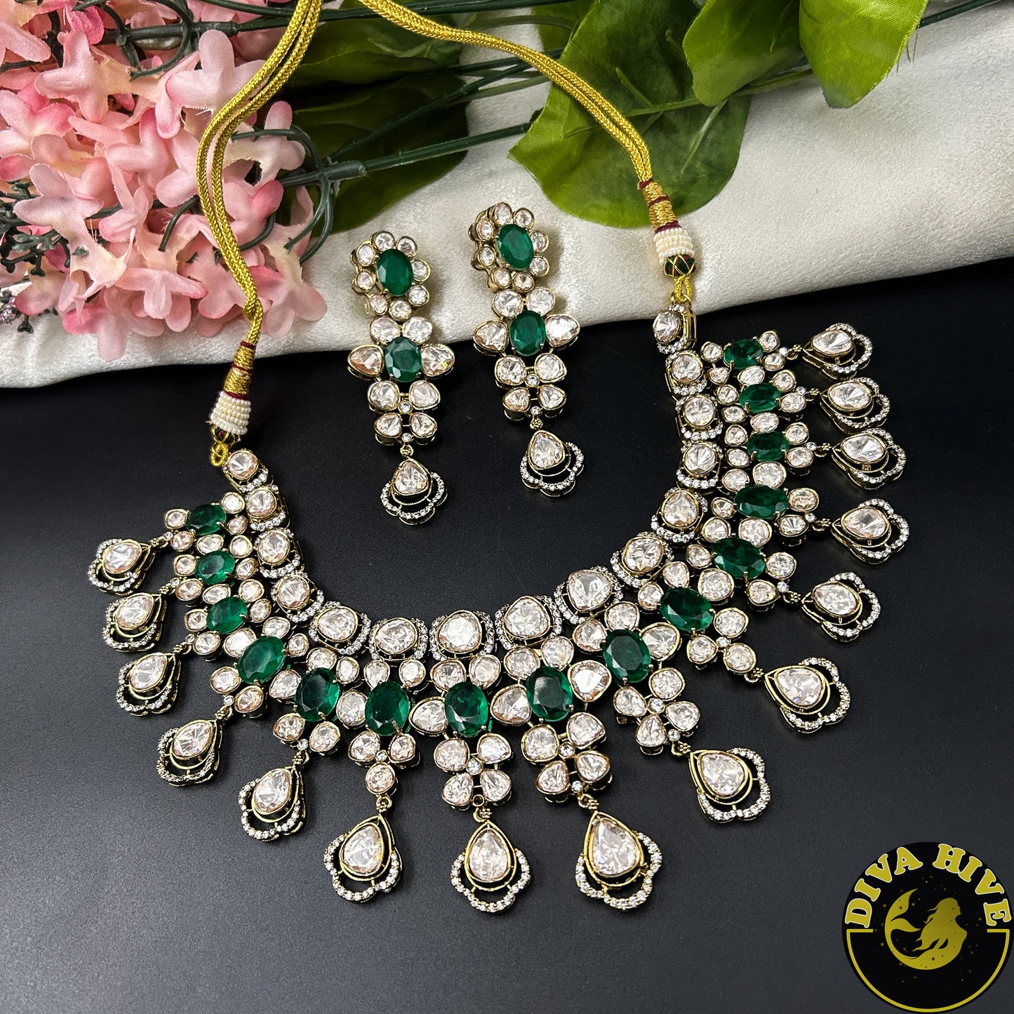 Sneh Moissanite Statement Necklace with Doublet