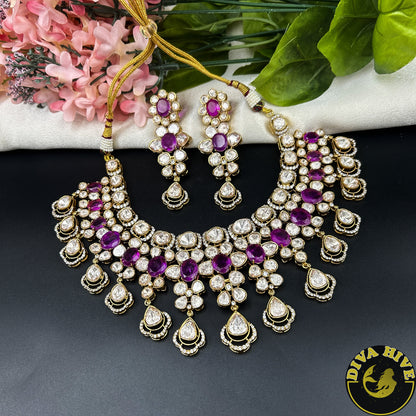 Sneh Moissanite Statement Necklace with Doublet