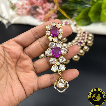 Sneh Moissanite Statement Necklace with Doublet