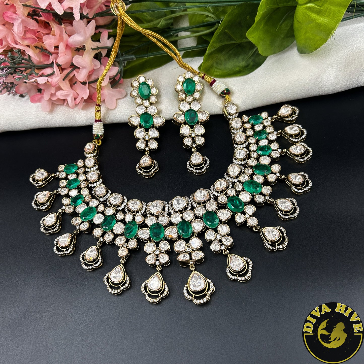 Sneh Moissanite Statement Necklace with Doublet
