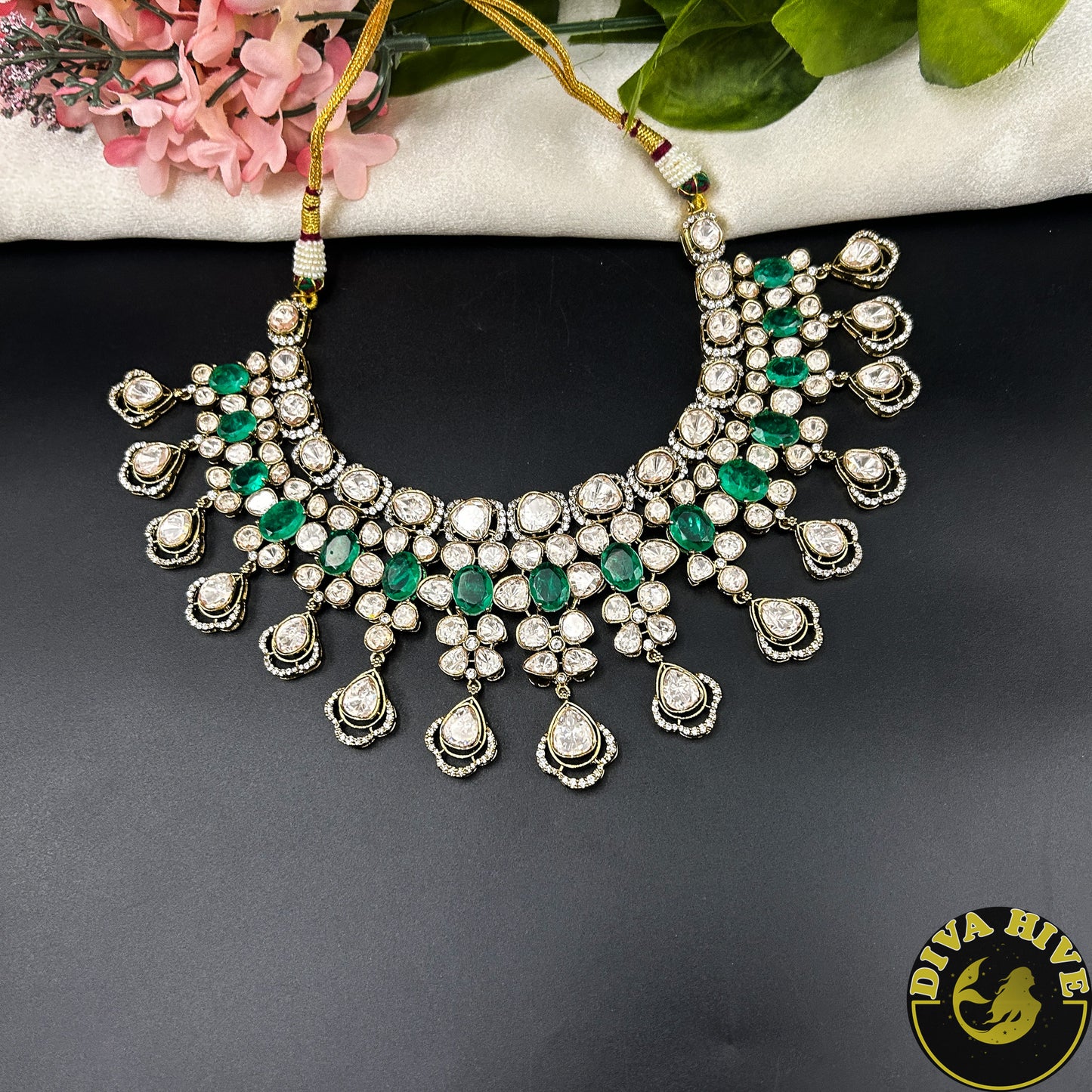 Sneh Moissanite Statement Necklace with Doublet
