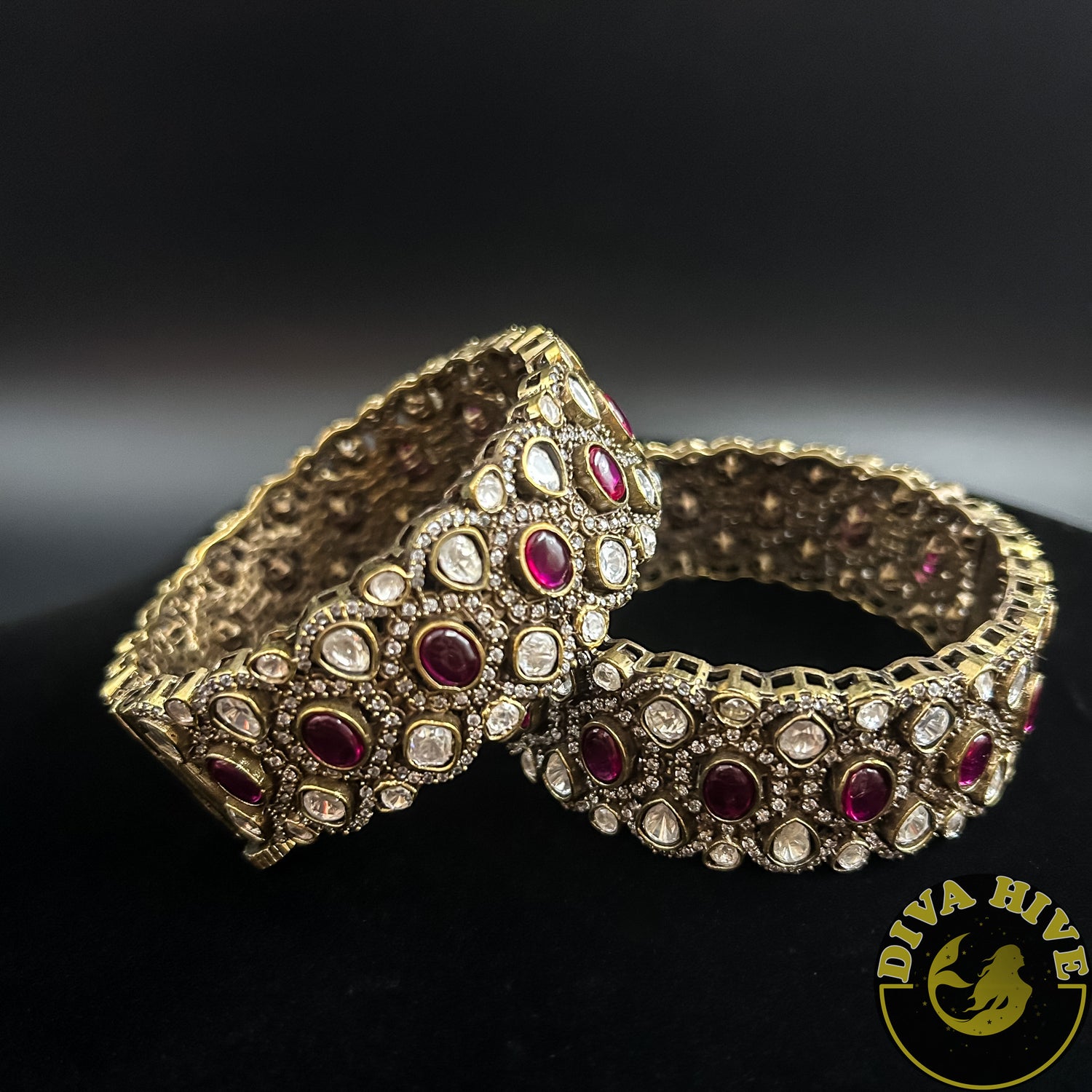 Gorgeous Moissanite Bangle | Diva Exclusive Bangle - Bangle -Bangle, Kundan - Divahive