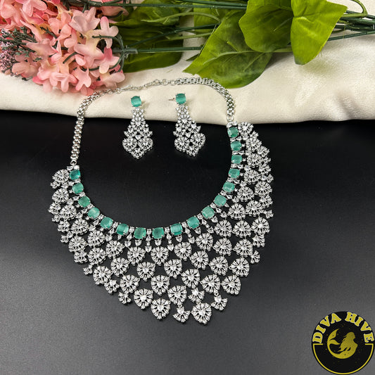 Kaynaat AD/CZ Hasli - Necklace -AD/CZ, Choker, Diva Exclusive, Necklace - Divahive