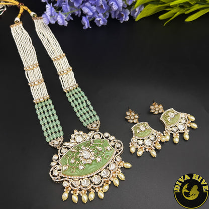 Surmai Necklace - Necklace -Diva Exclusive, Kundan, Meenawork, Necklace - Divahive