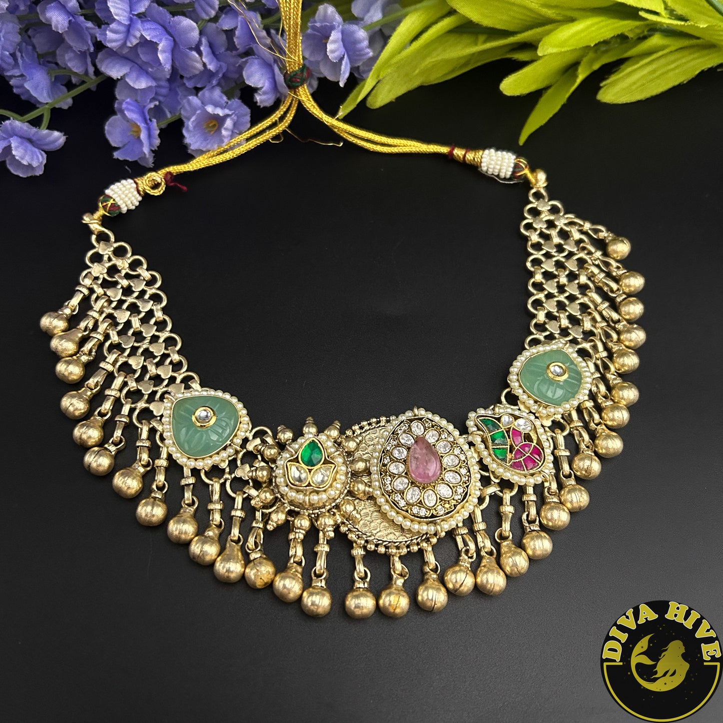 Jamdani Jaali Fusion Necklace - Necklace -925Silver, Choker, Diva Exclusive, featured, Necklace - Divahive