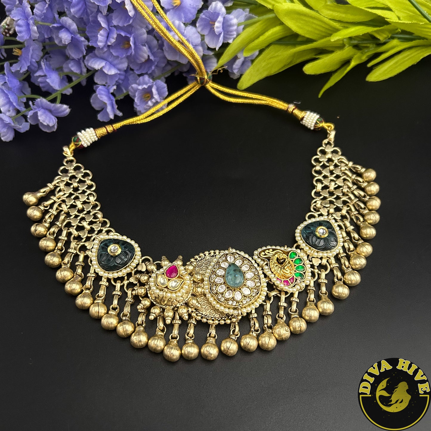 Jamdani Jaali Fusion Necklace - Necklace -925Silver, Choker, Diva Exclusive, featured, Necklace - Divahive