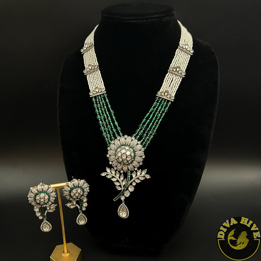 Kainaat AD/ CZ Necklace - Necklace -AD/CZ, Necklace - Divahive