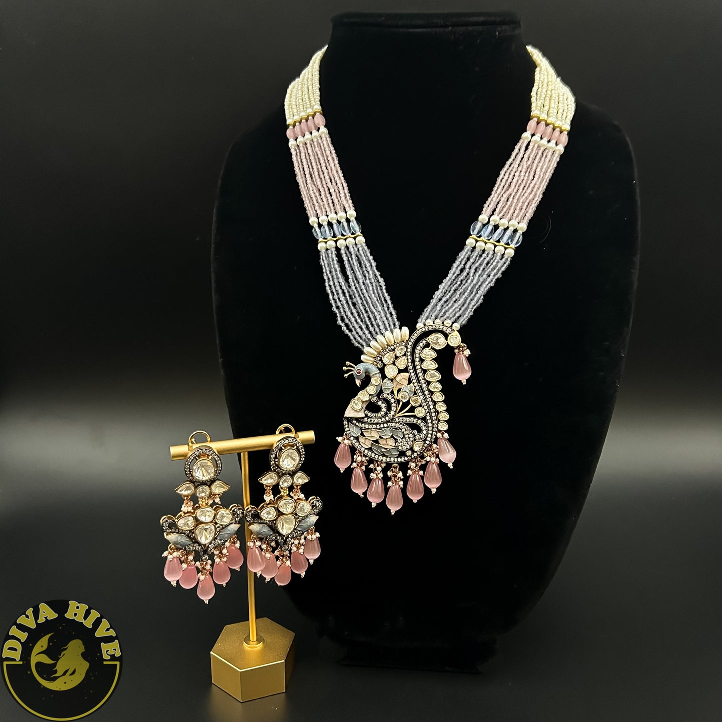 Morni Necklace - Necklace -Diva Exclusive, Doublet, featured, Kundan, moissanite, Necklace - Divahive