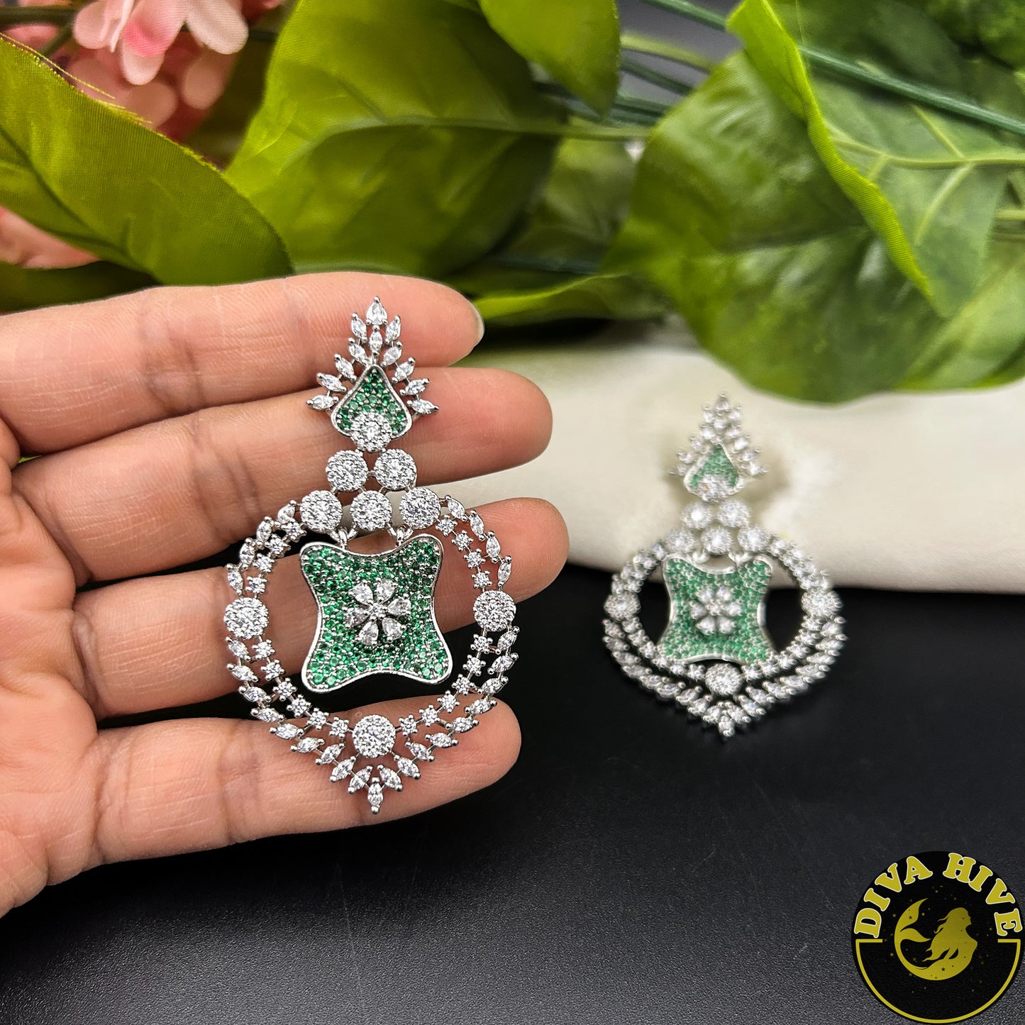 Sneh AD/CZ Statement Earring - Earring -["Earring","Kundan"] - Divahive