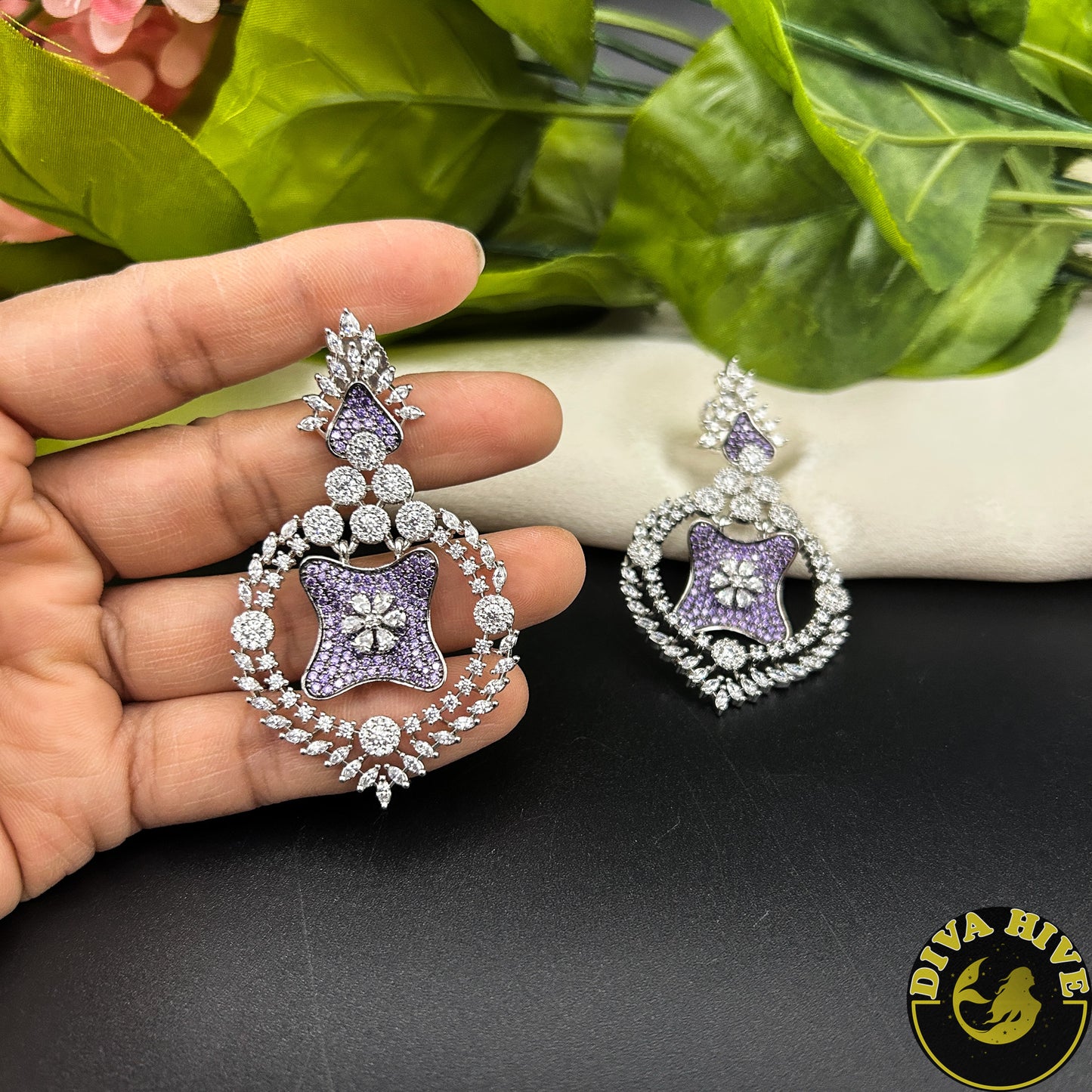Sneh AD/CZ Statement Earring - Earring -["Earring","Kundan"] - Divahive