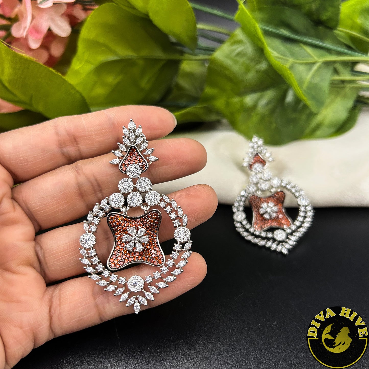 Sneh AD/CZ Statement Earring - Earring -["Earring","Kundan"] - Divahive