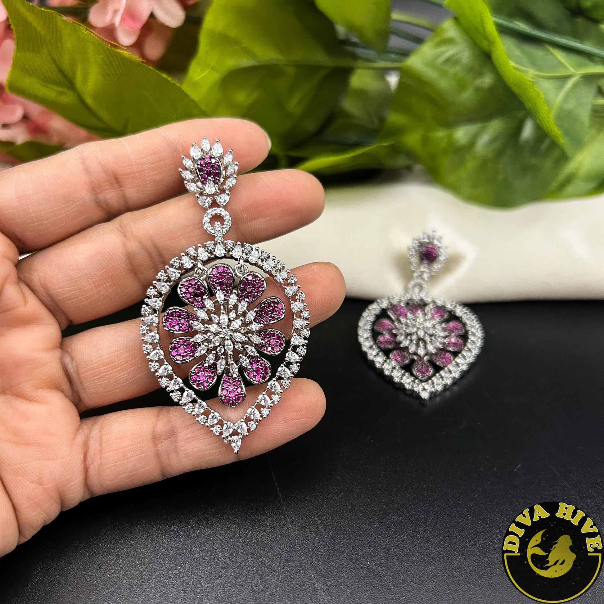 Adaa AD/CZ Statement Earring - Earring -["Earring","Kundan"] - Divahive