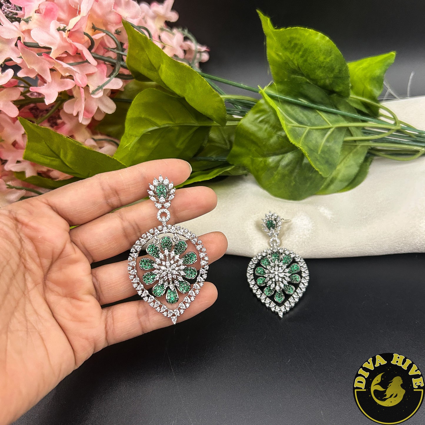 Adaa AD/CZ Statement Earring - Earring -["Earring","Kundan"] - Divahive
