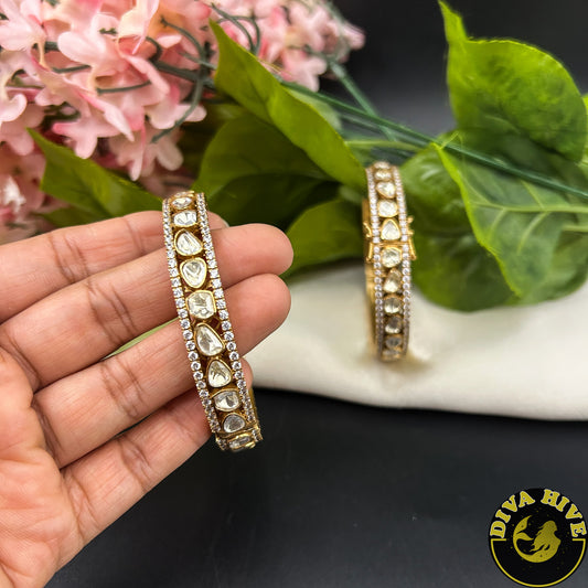 Vaanya Moissanite Bangle - Bangle -["Bangle","Bracelet","Diva Exclusive","featured","moissanite"] - Divahive