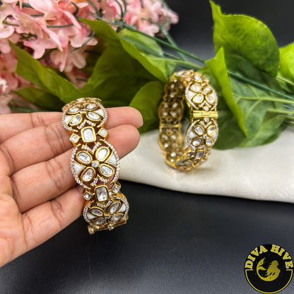 Pashmina Gold Plated Royal Foil Kundan Bangle