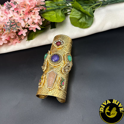 Adira Long Cuff - Bracelet -["Bracelet","Diva Exclusive","Doublet","featured","Fusion","moissanite"] - Divahive