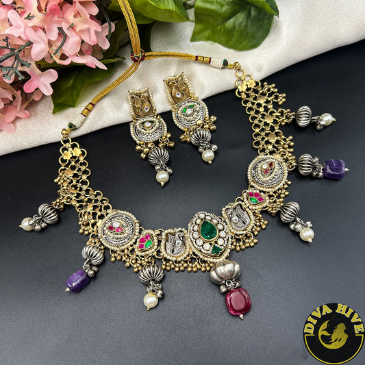 Paakhi Gorgeous Fusion Silver Necklace| Tribal Jewellery (Copy)