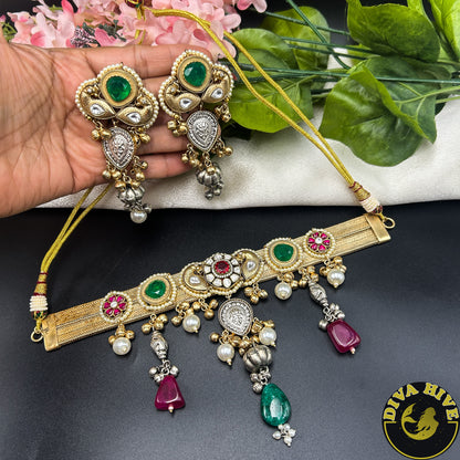 Suhani Gorgeous Fusion Silver Choker | Tribal Jewellery