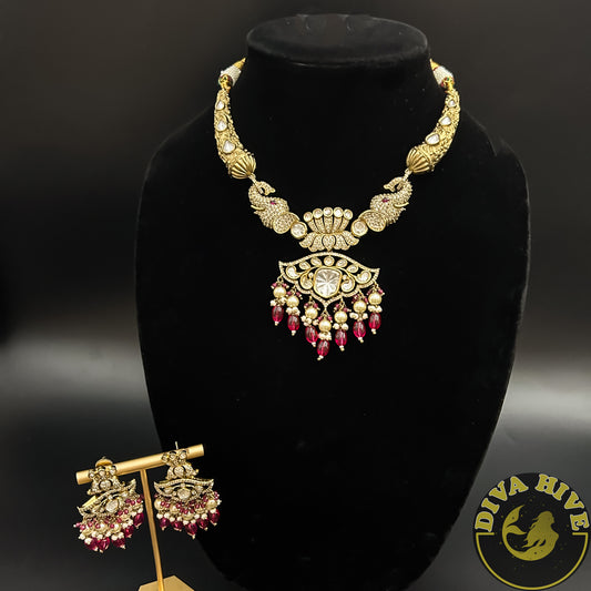 Padmini Moissanite Necklace - Necklace -Bridal, Diva Exclusive, featured, moissanite, Necklace - Divahive