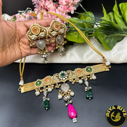 Suhani Gorgeous Fusion Silver Choker | Tribal Jewellery