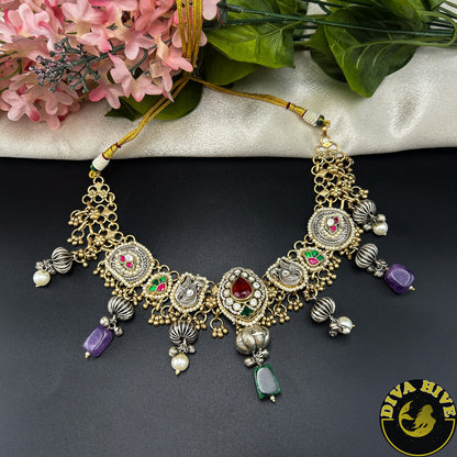 Paakhi Gorgeous Fusion Silver Necklace| Tribal Jewellery (Copy)