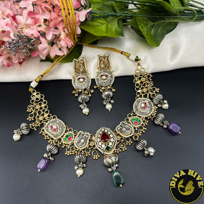 Paakhi Gorgeous Fusion Silver Necklace| Tribal Jewellery (Copy)