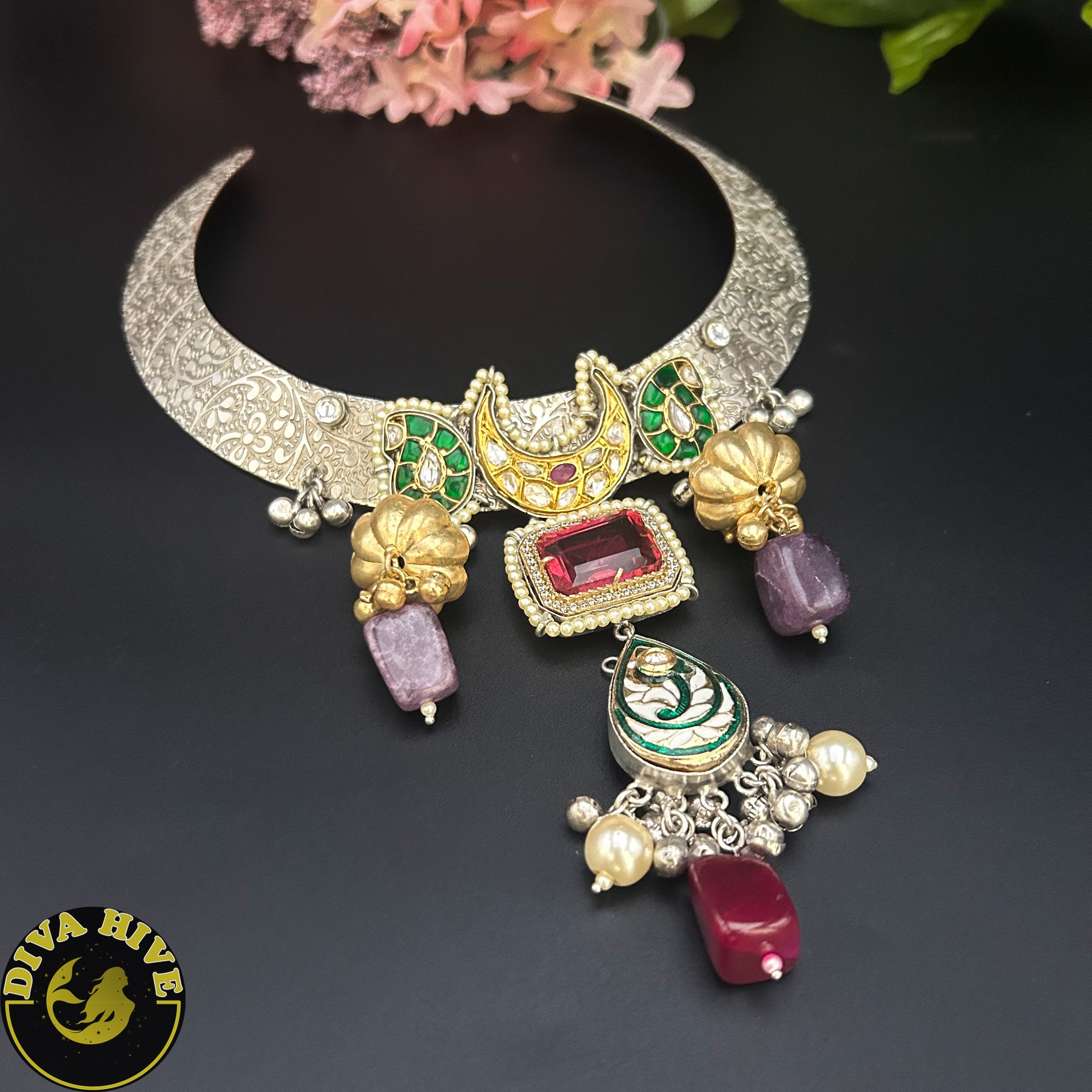 Kaaya Fusion Hasli - Necklace -925Silver, Diva Exclusive, featured, Hasuli, Necklace, Silver - Divahive