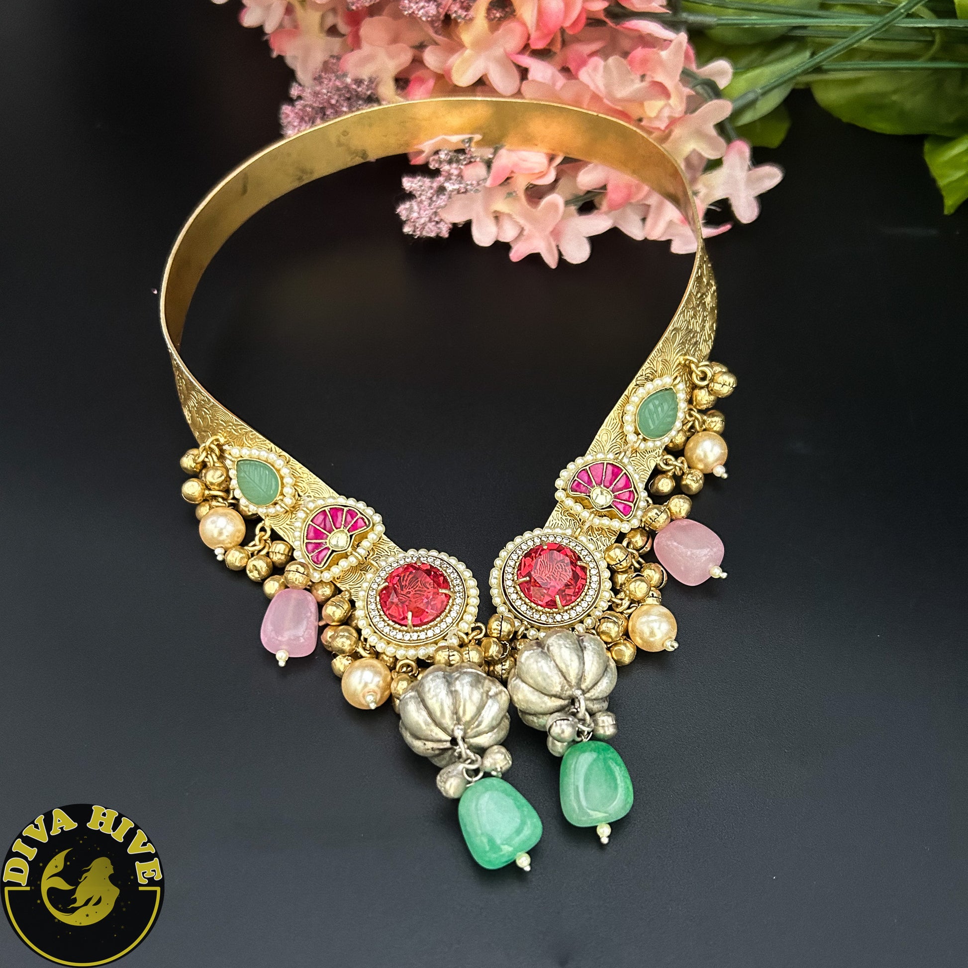 Adaa Fusion Hasli - Necklace -925Silver, Diva Exclusive, featured, Hasuli, Necklace, Silver - Divahive