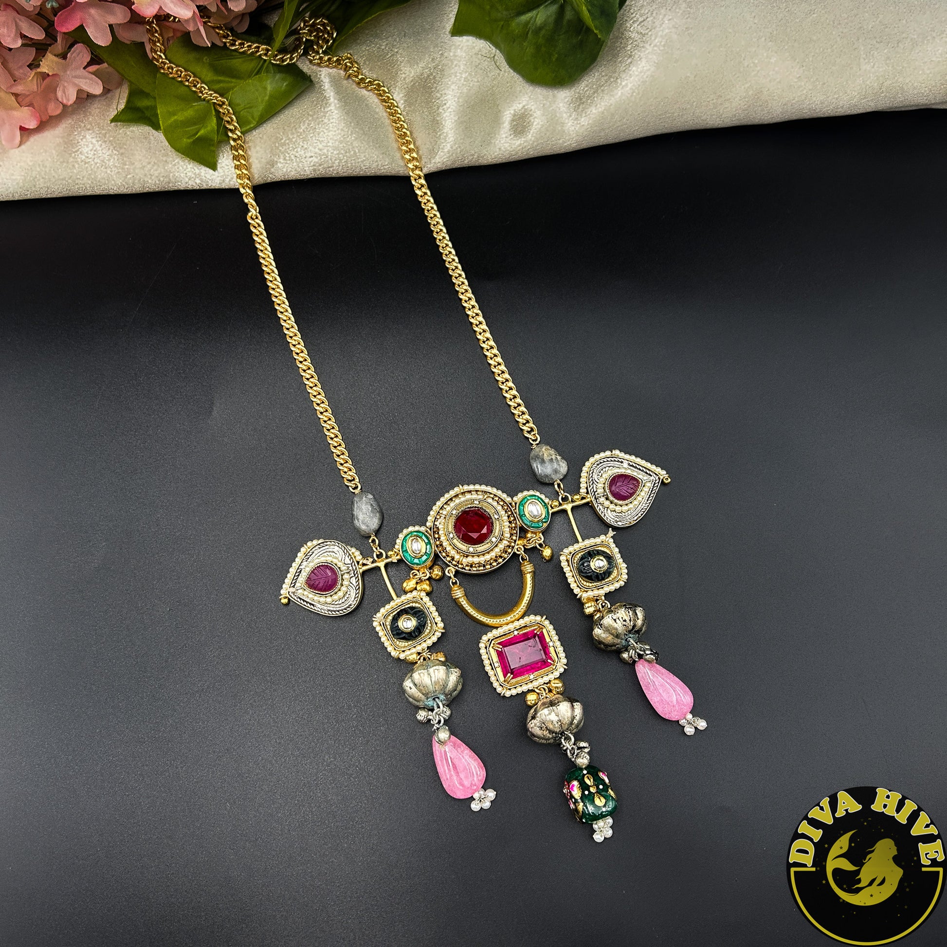 Suhani Gorgeous Fusion Silver Necklace| Tribal Jewellery - Necklace -["925Silver","Diva Exclusive","Hasuli","Necklace","Silver"] - Divahive
