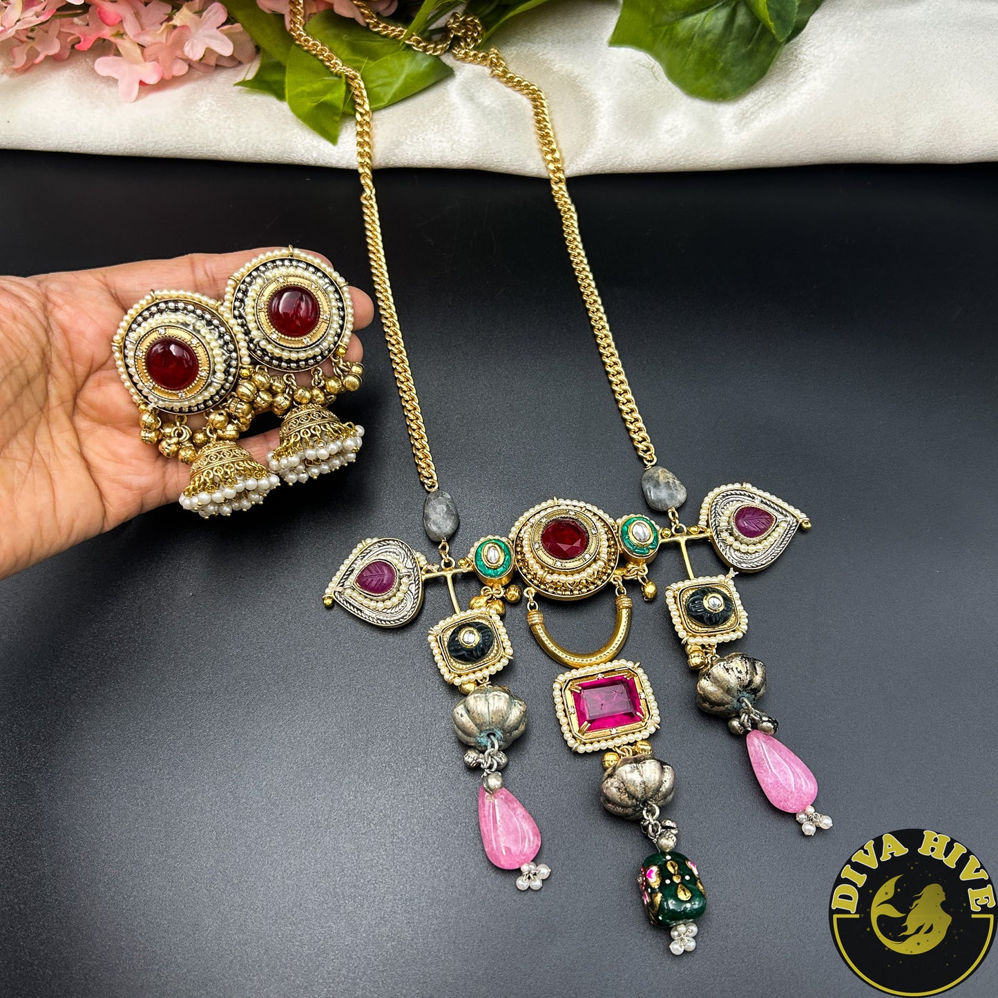 Suhani Gorgeous Fusion Silver Necklace| Tribal Jewellery - Necklace -["925Silver","Diva Exclusive","Hasuli","Necklace","Silver"] - Divahive