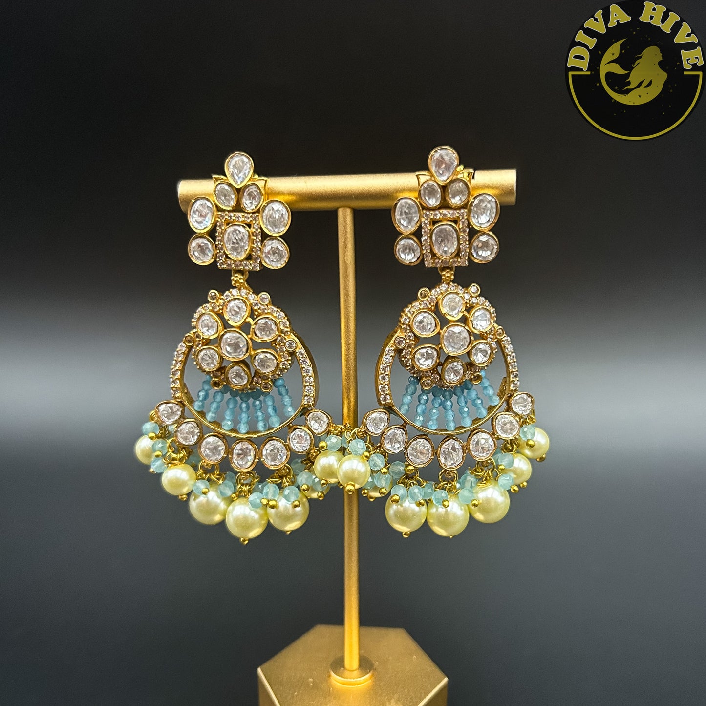 Moissanite Premium Earring | Diva Exclusive Earring | Designer Earring - Earring -Diva Exclusive, Earring, Jhumka, Kundan, moissanite - Divahive